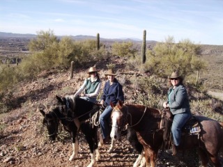Girlfriends Trisha, Rebecca, Nancy on a Horseback Riding Vacation at the Kay El Bar Ranch