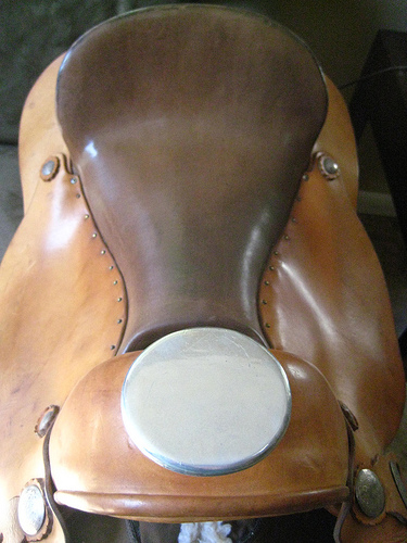 Take this original Ortho-Flex western saddle on your next horseback riding vacation