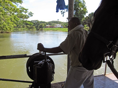 Horses and ferry's on a horseback riding vacation in Belize with Hanna Stables