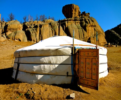 Sleeping in a Ger Tent during a Mongolian horseback riding vacation