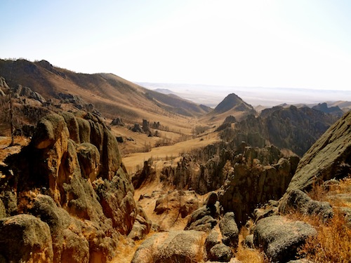 Our horseback riding holiday would take us through these Mongolian mountains