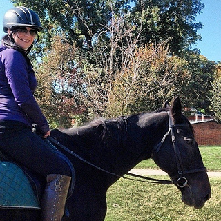 Katie Hammel, riding