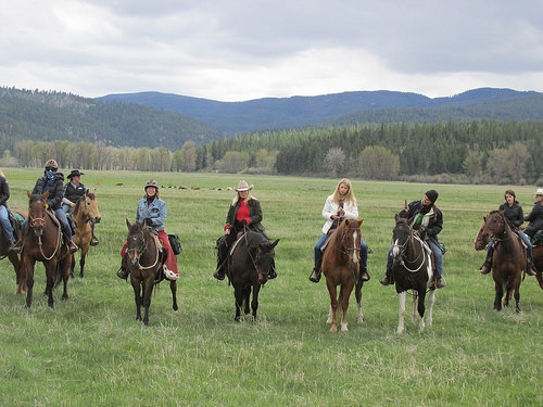 cowgirl spring round up, resort at paws up, missoula, montana, horseback riding vacation